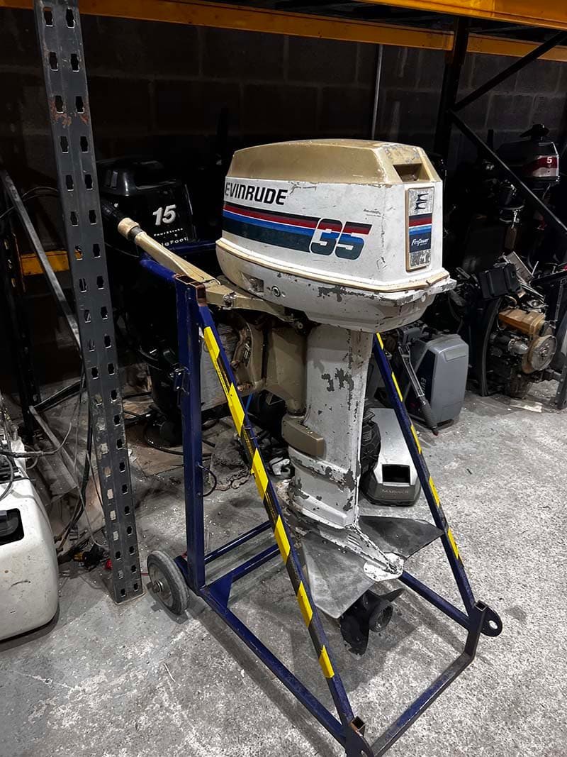 For Parts, 35hp evinrude long shaft tiller control manual start