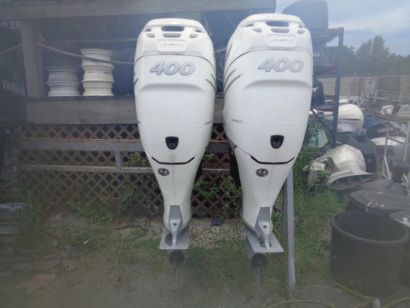 USED PAIR TWIN SET 2020 MERCURY VERADO 400HP 4-STROKE OUTBOARD 400 BOAT MOTORS — Used Outboards